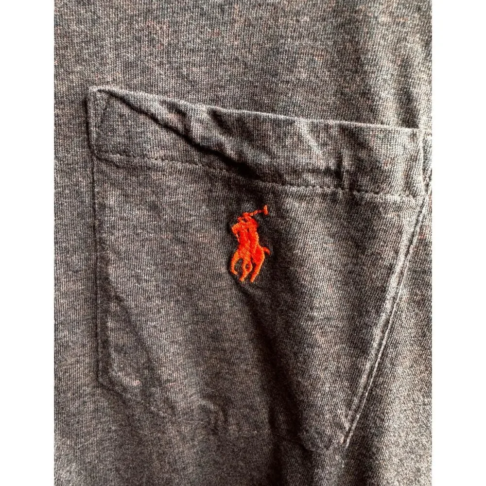 Polo Ralph Lauren Long Sleeve Pocket T-Shirt Men’s Medium Gray Crewneck Logo Tee